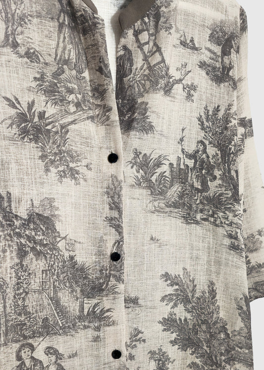 PROVENCE Linen Long Cardigan