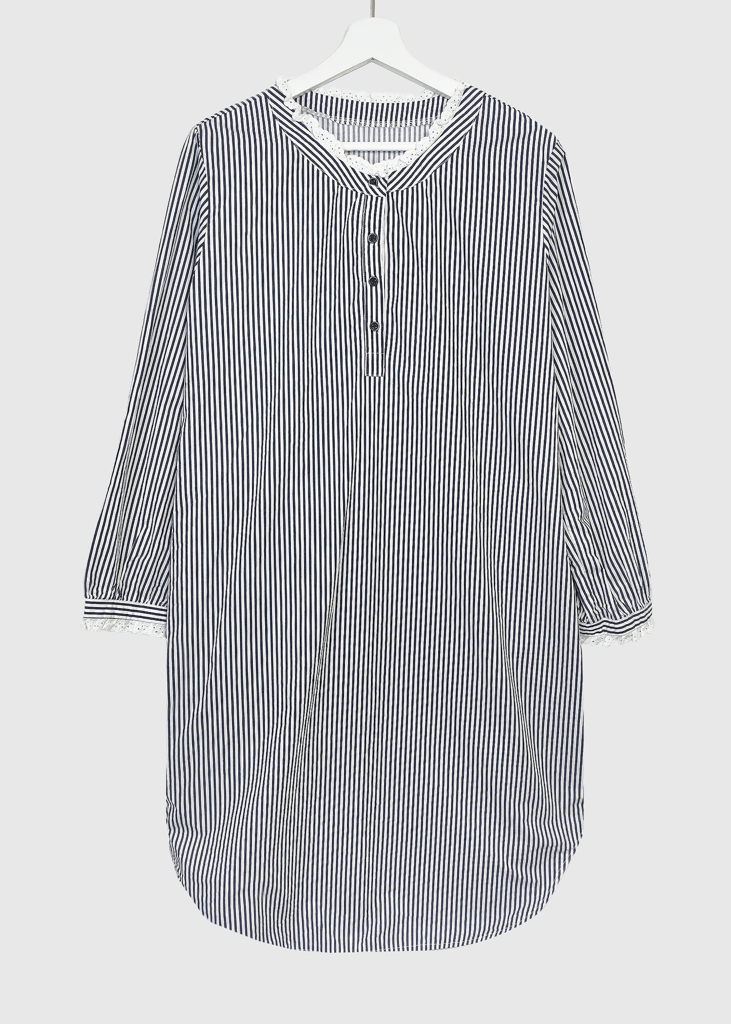 WISTERIA Lace Trim Striped Dress