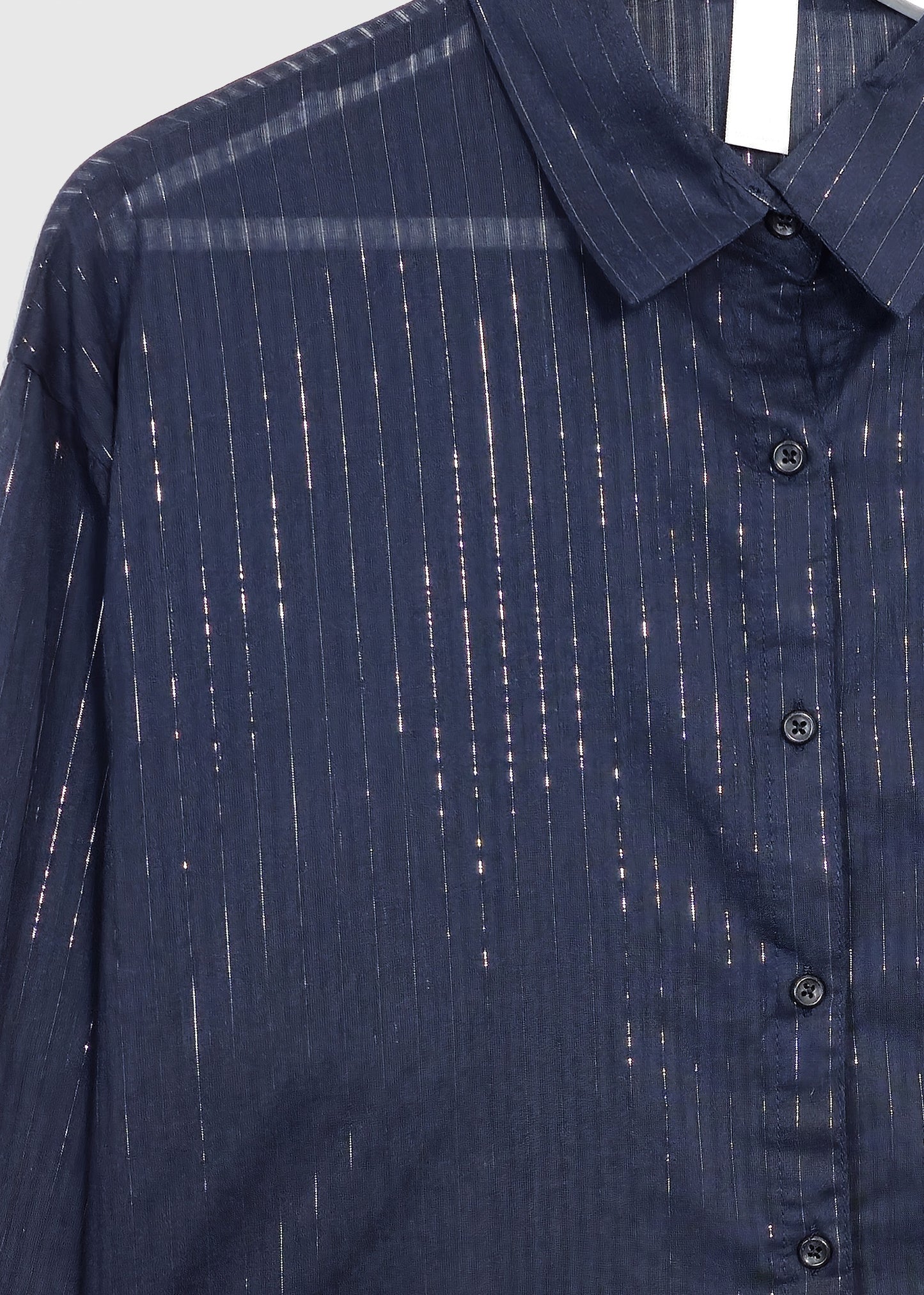SEOUL Glitter Striped Shirt Dress