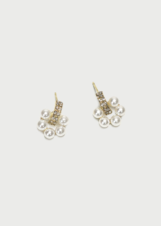 Dainty Pearl Circle Earrings
