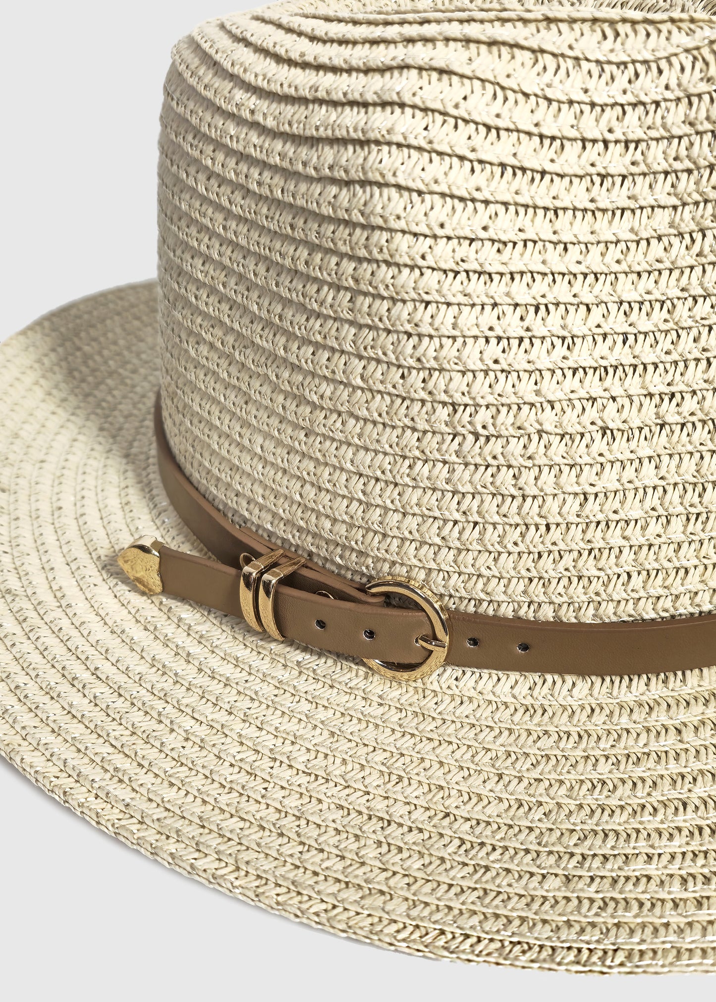 Belt Decor Straw Hat