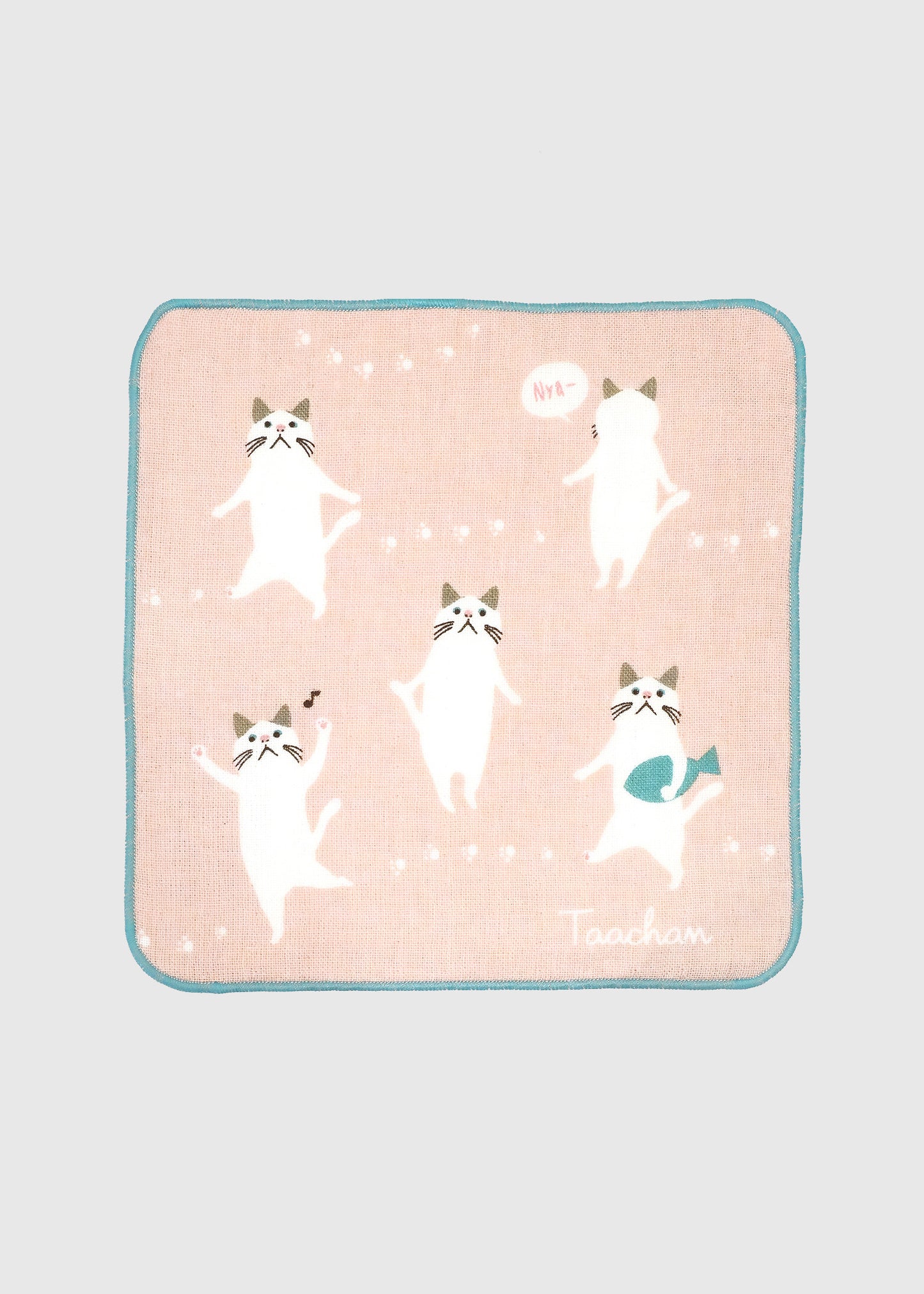 WHITE CAT Gauze Handkerchief