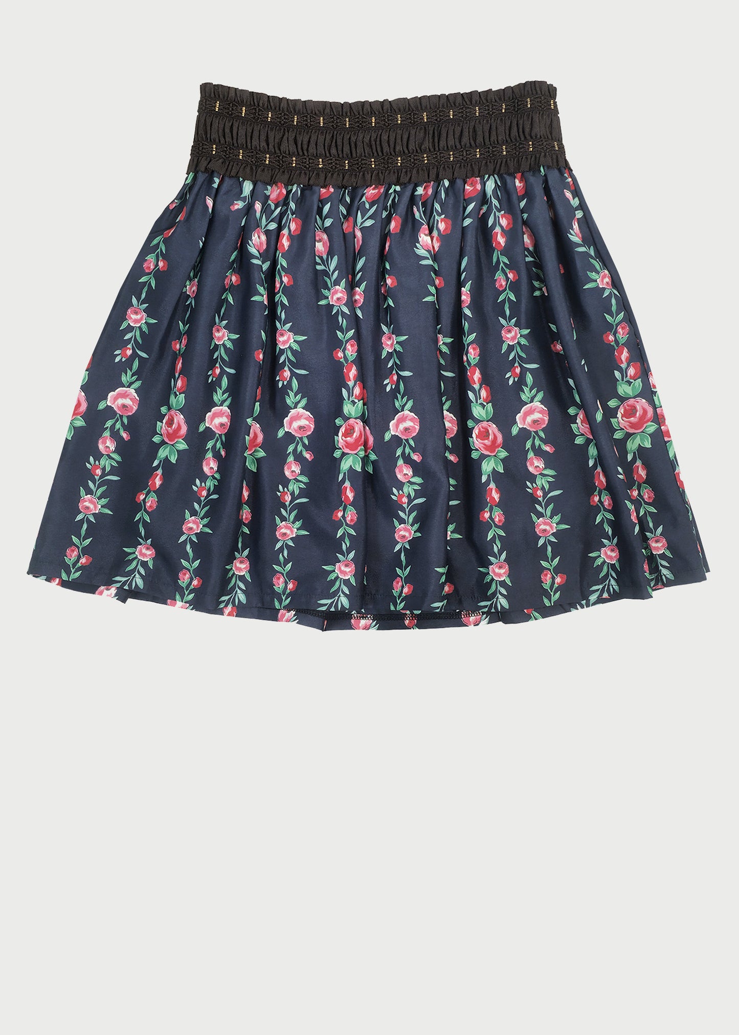 BLISS Silk Blend Floral Mini Skirt