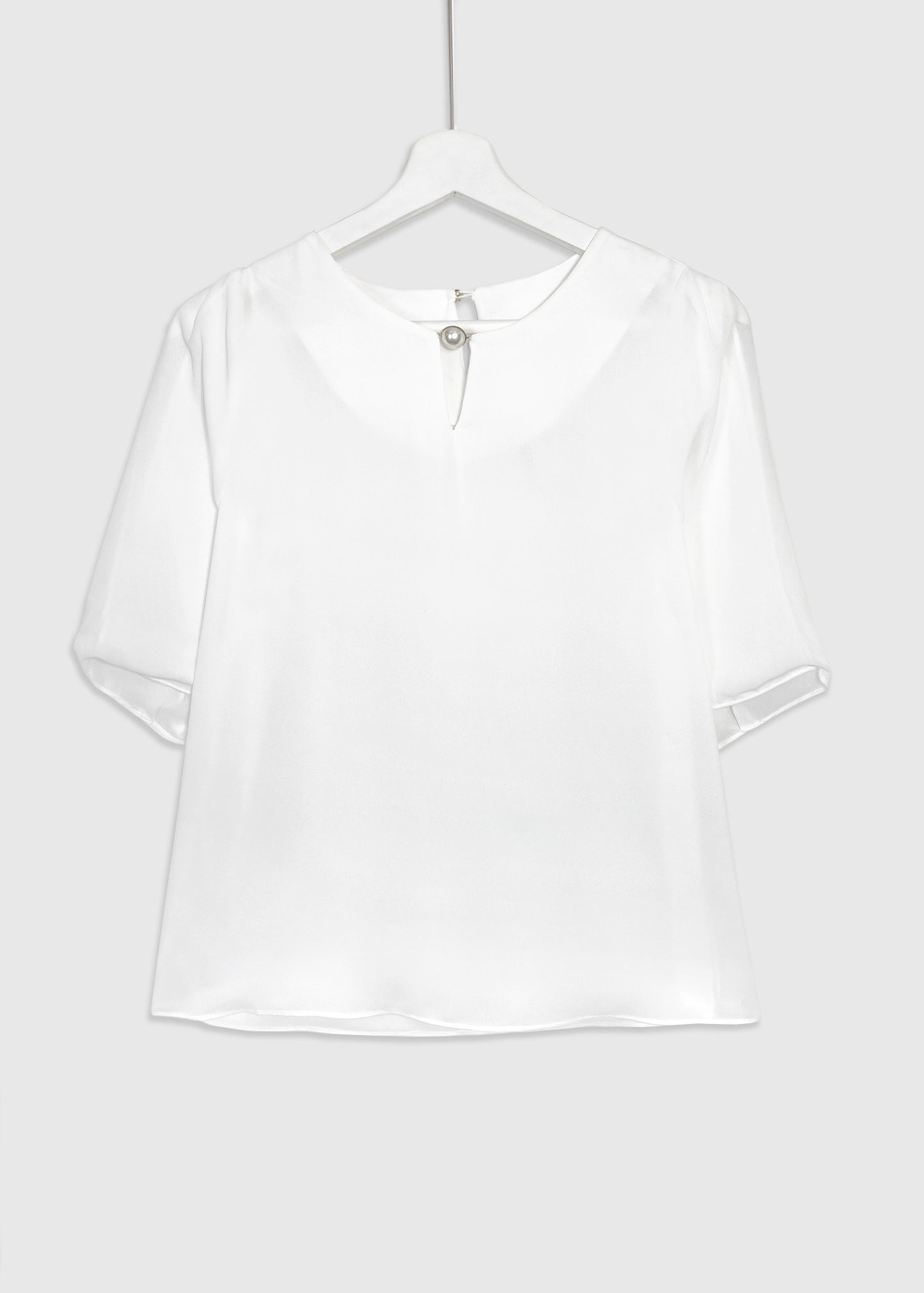 Pearl Detail Petal Sleeve Blouse