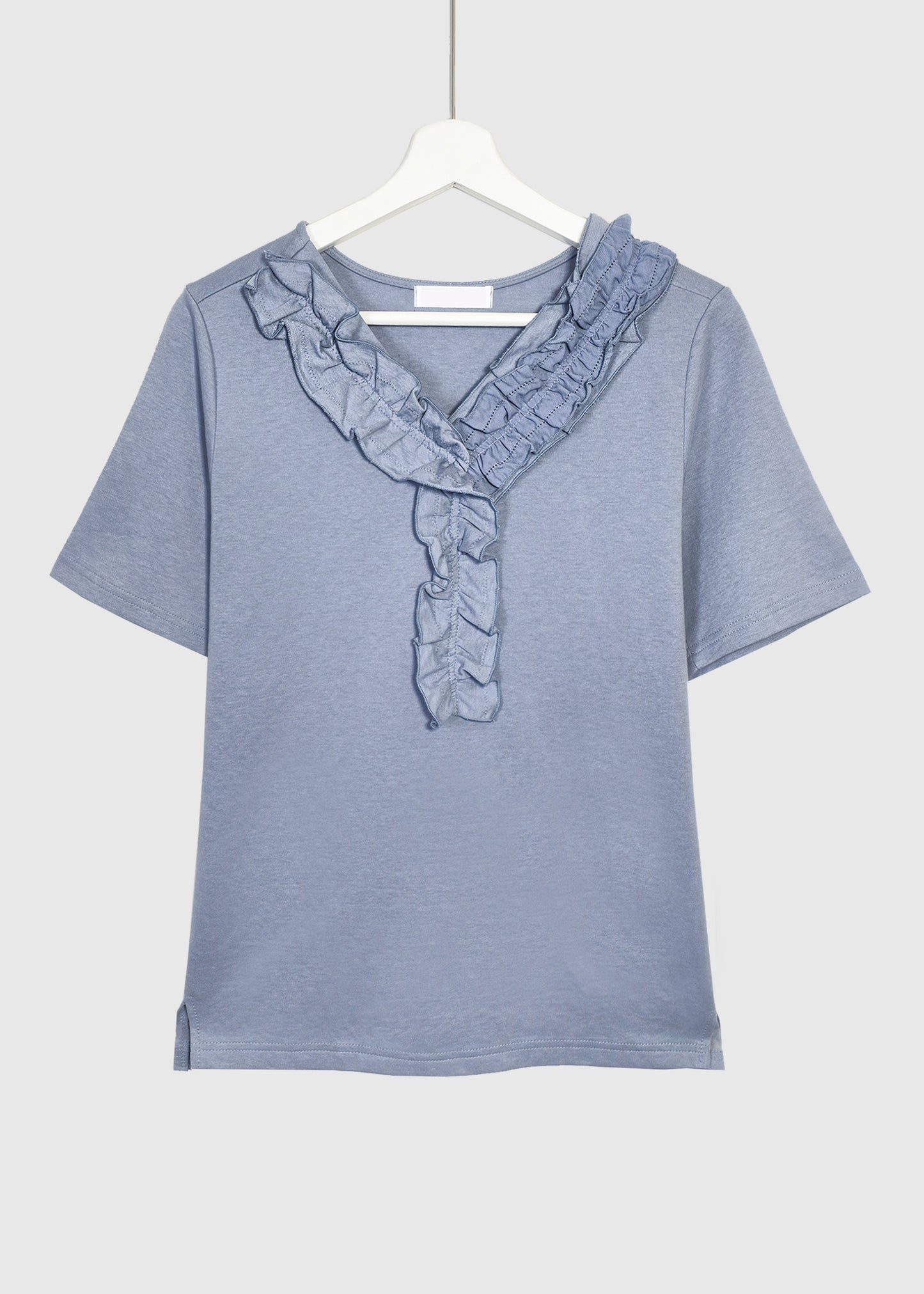 IRIS Cotton Ruffle Front T-Shirt