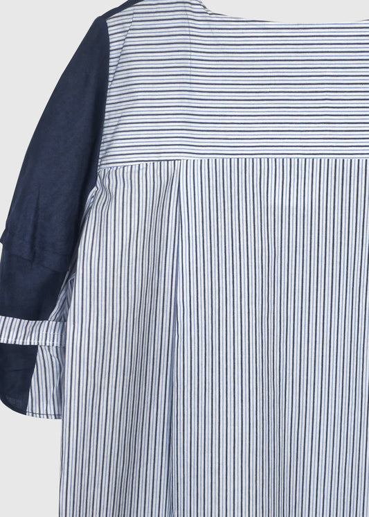 PEONY Linen Striped Back Top