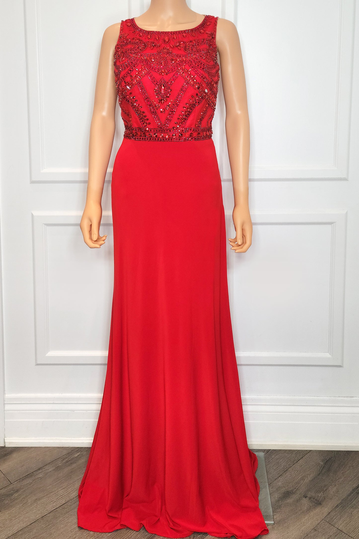 Beaded Bodice Sleeveless Gown