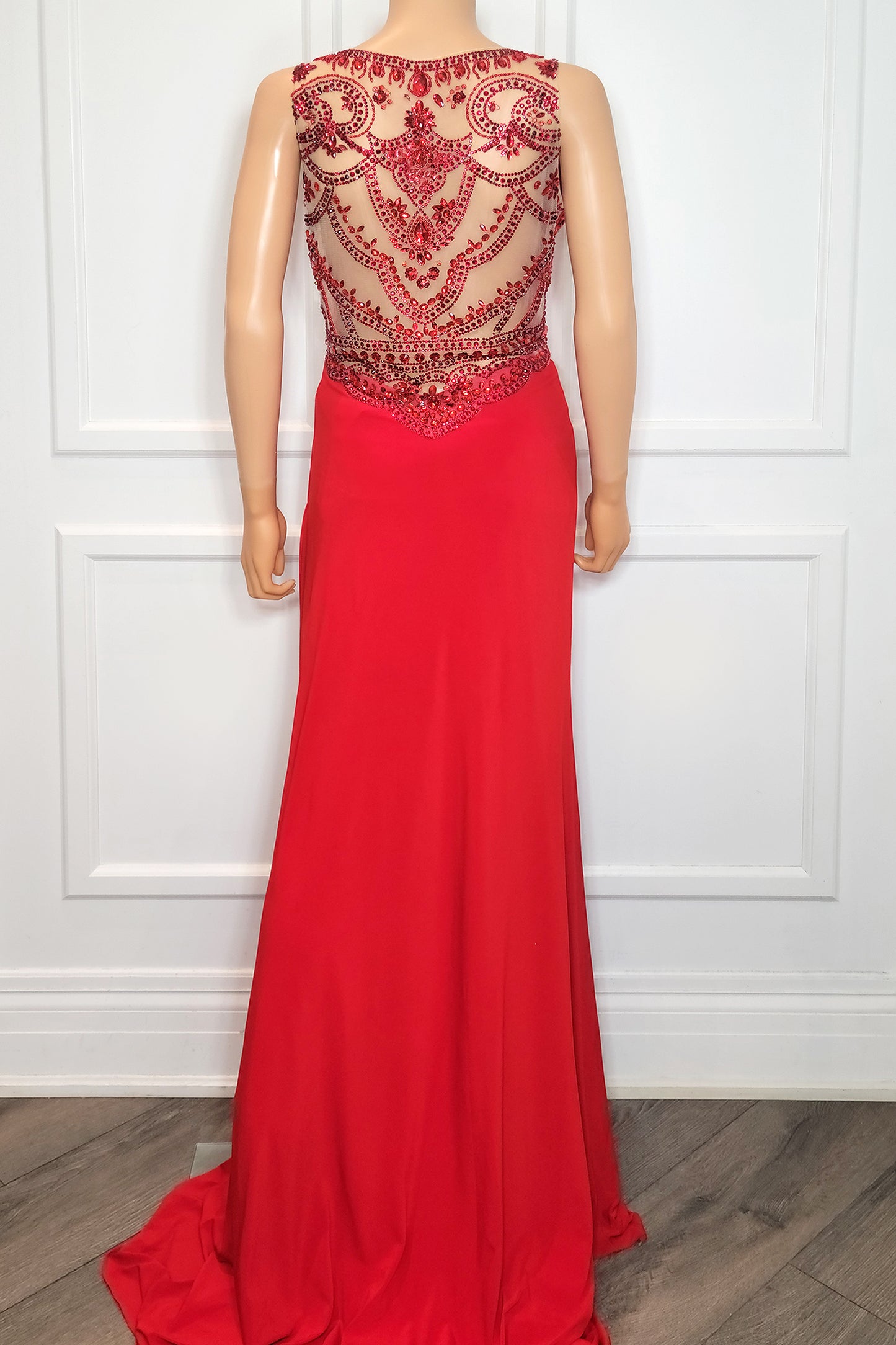 Beaded Bodice Sleeveless Gown