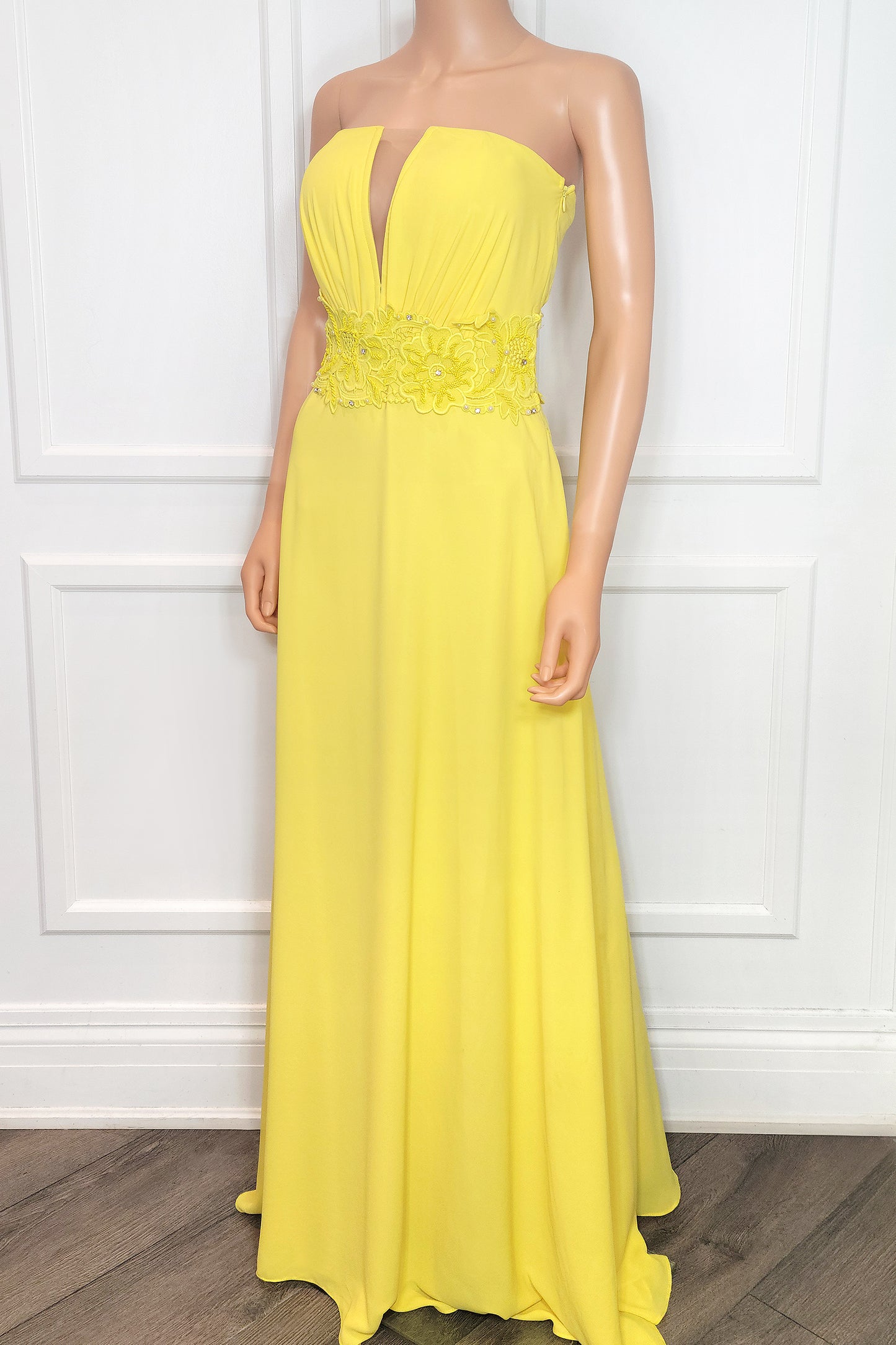 Floral Lace Belt Gown