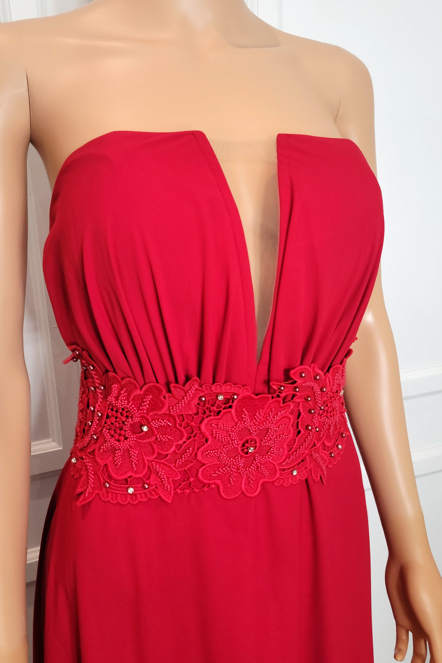 Floral Lace Belt Gown