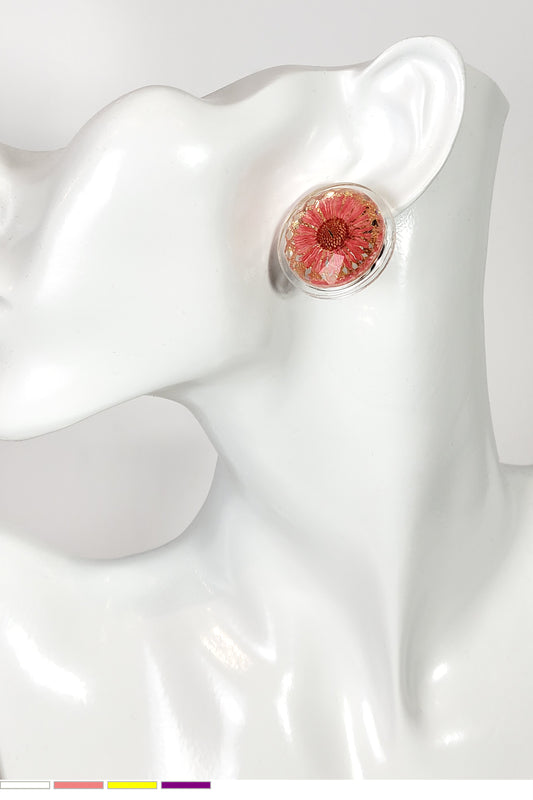 Dried Flower Resin Earrings