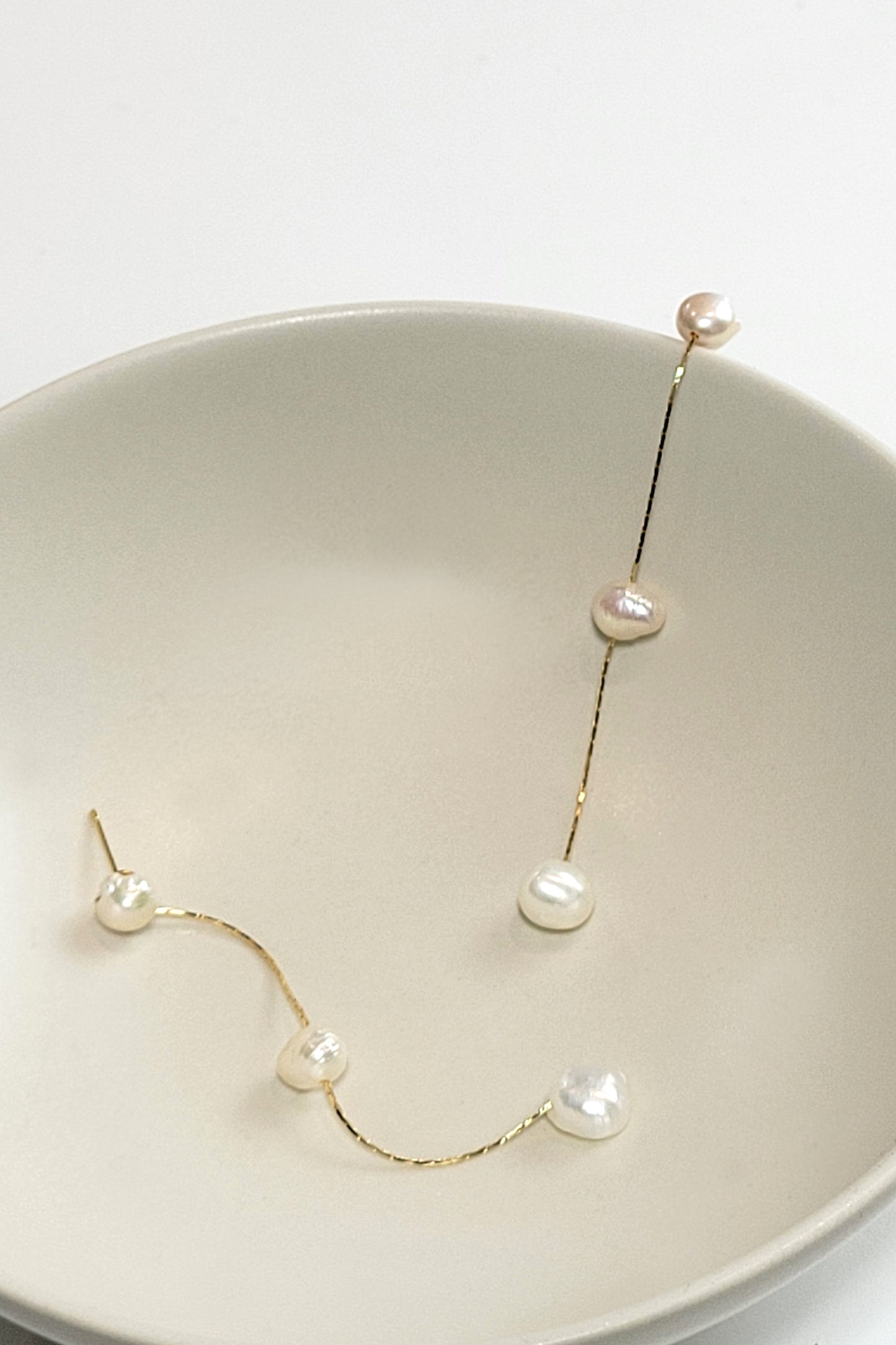 Triple Freshwater Pearl Drop Earrings
