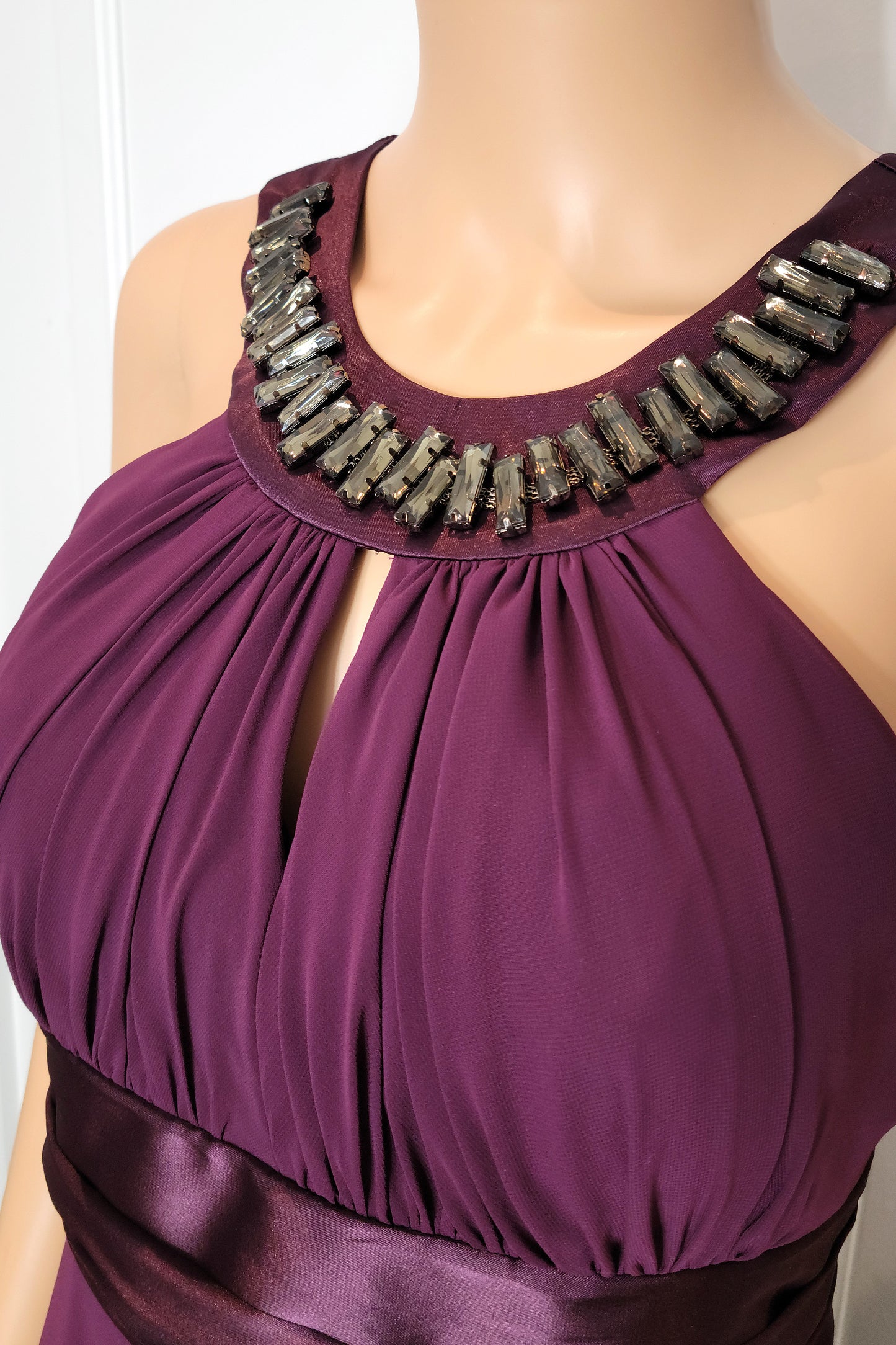 Beaded Chiffon Halter Gown