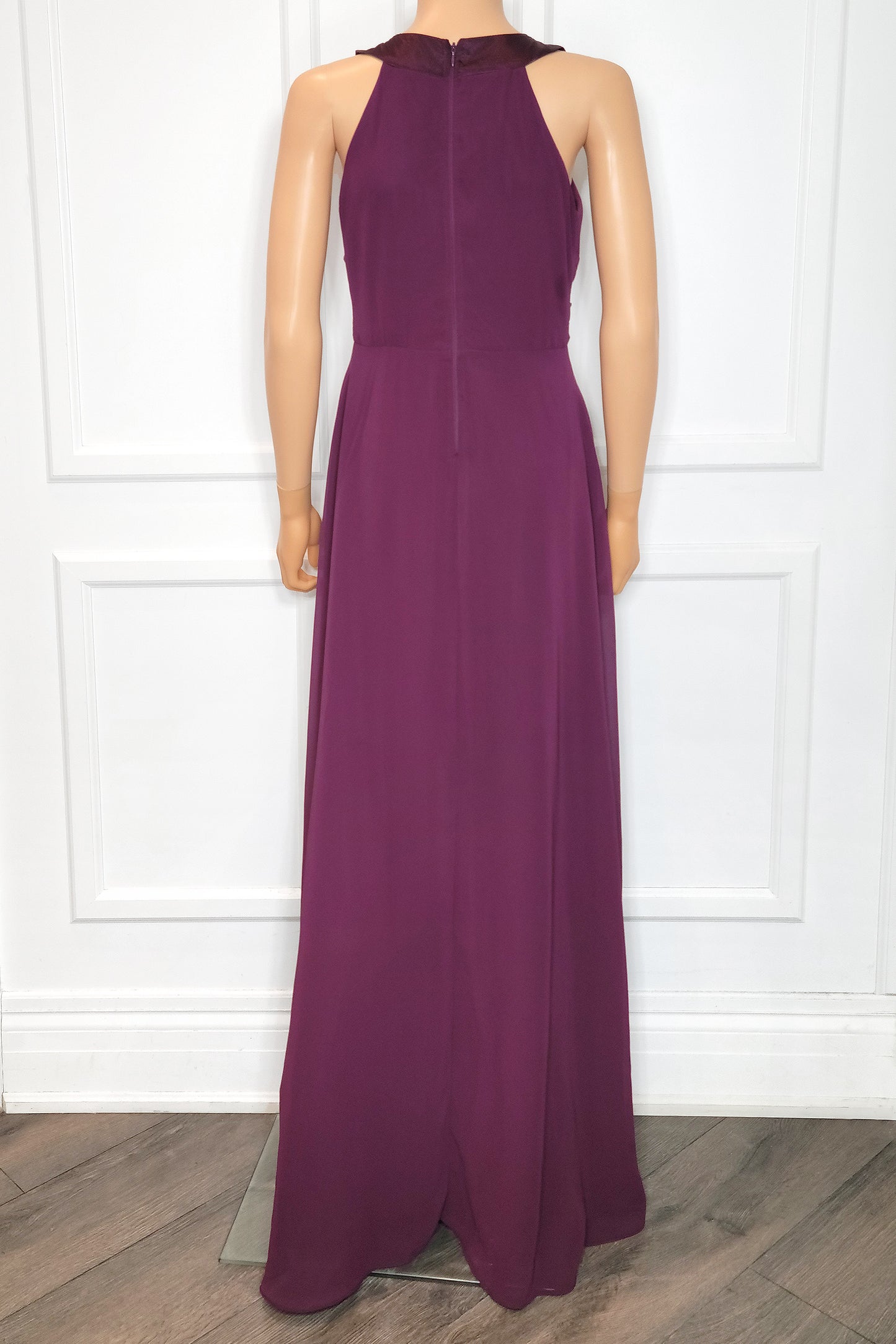 Beaded Chiffon Halter Gown
