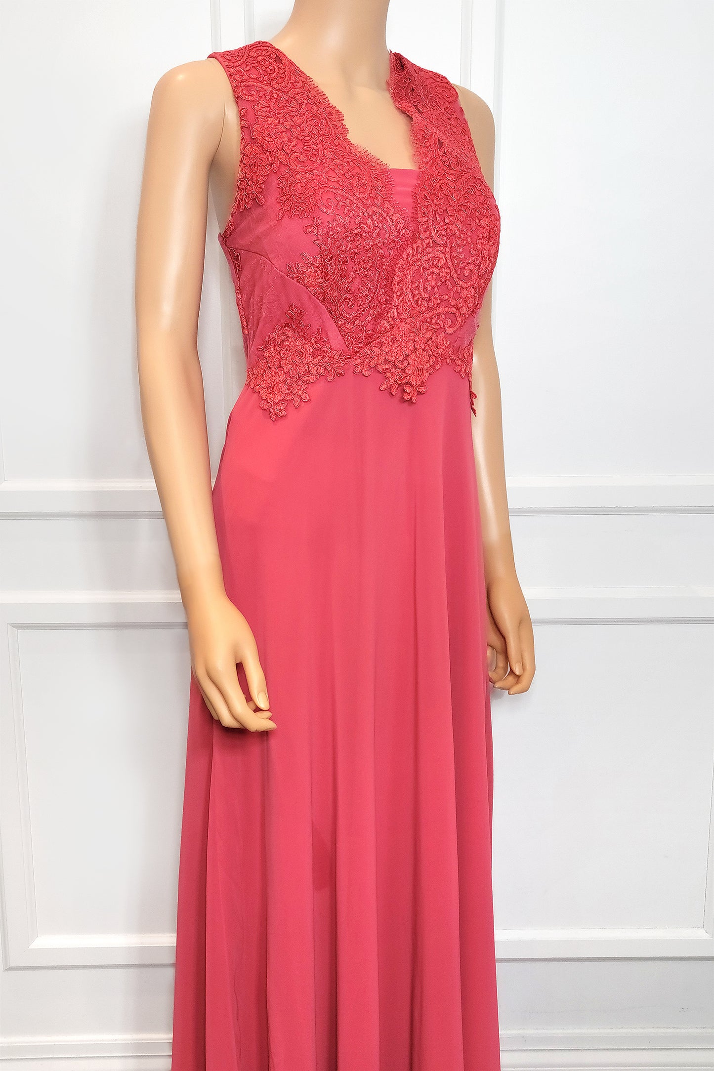 Lace and Chiffon A-Line Gown