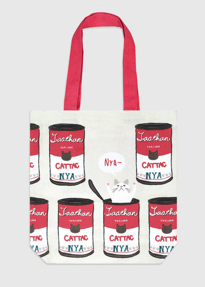 CANNED SOUP White Cat Tote