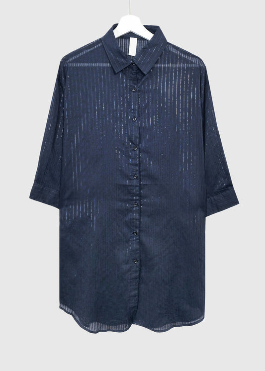 SEOUL Glitter Striped Shirt Dress