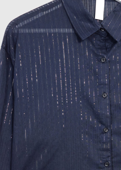 SEOUL Glitter Striped Shirt Dress