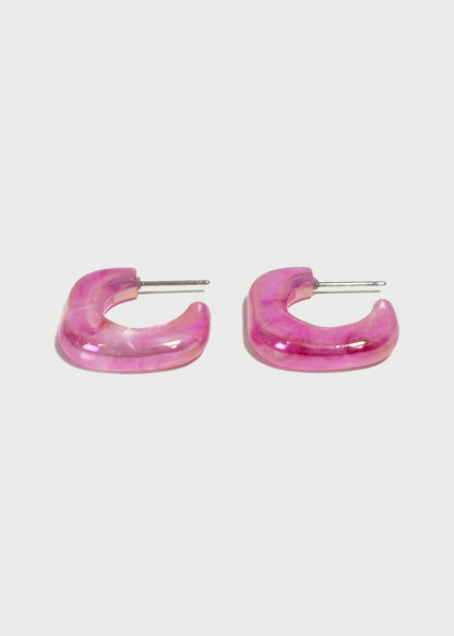 Iridescent Resin Hoop Earrings