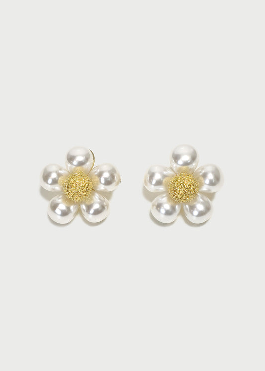 Pearly Flower Earrings