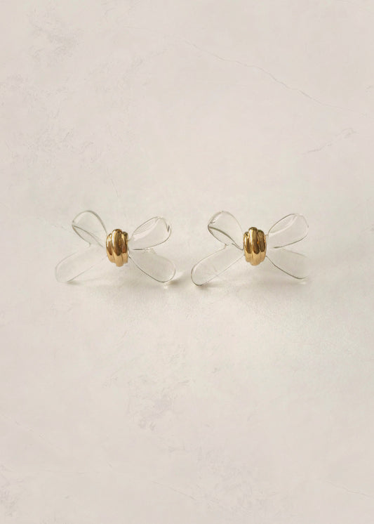 CLEAR BOW Stud Earrings