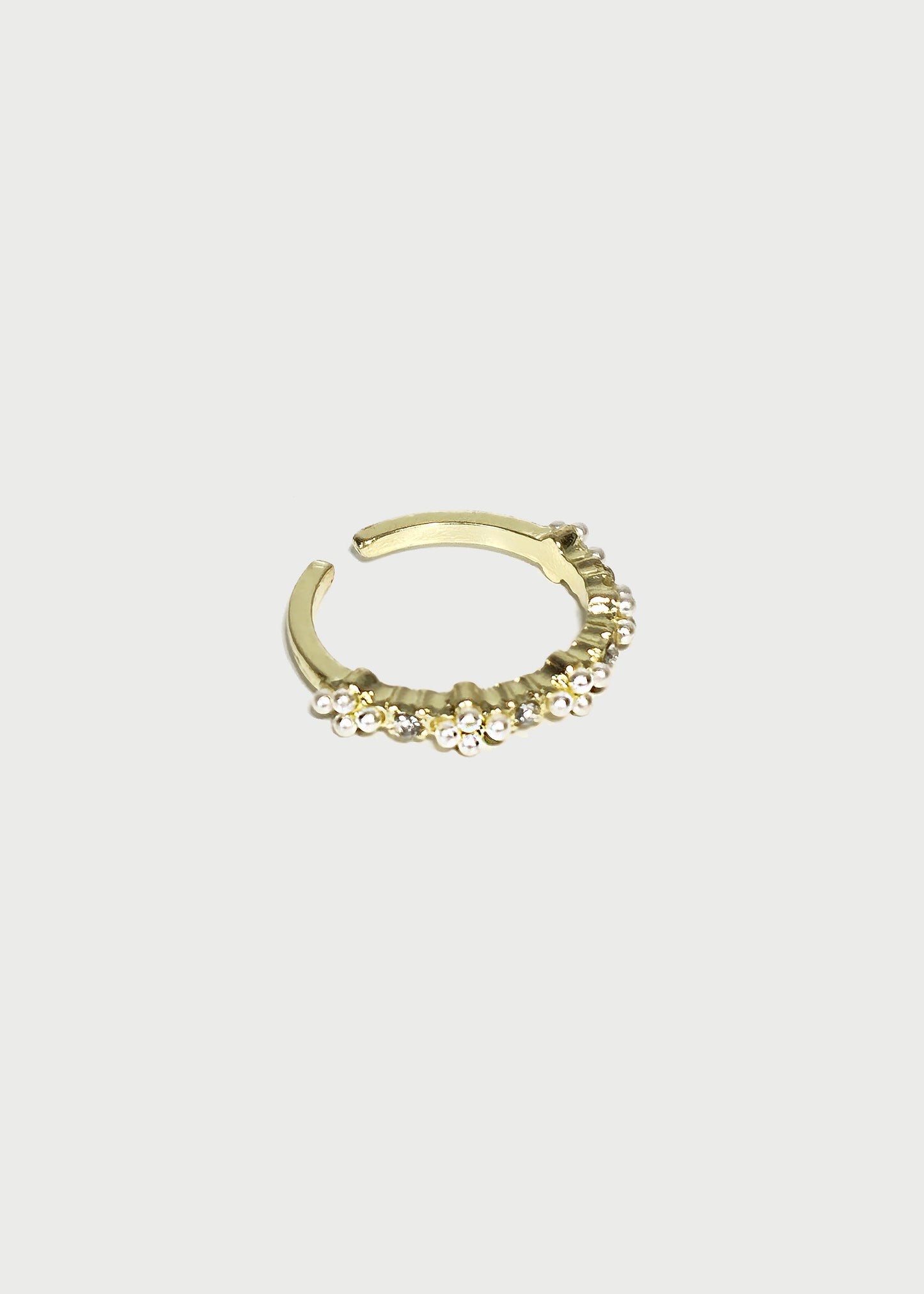 Crystal and Seed Pearl Ring