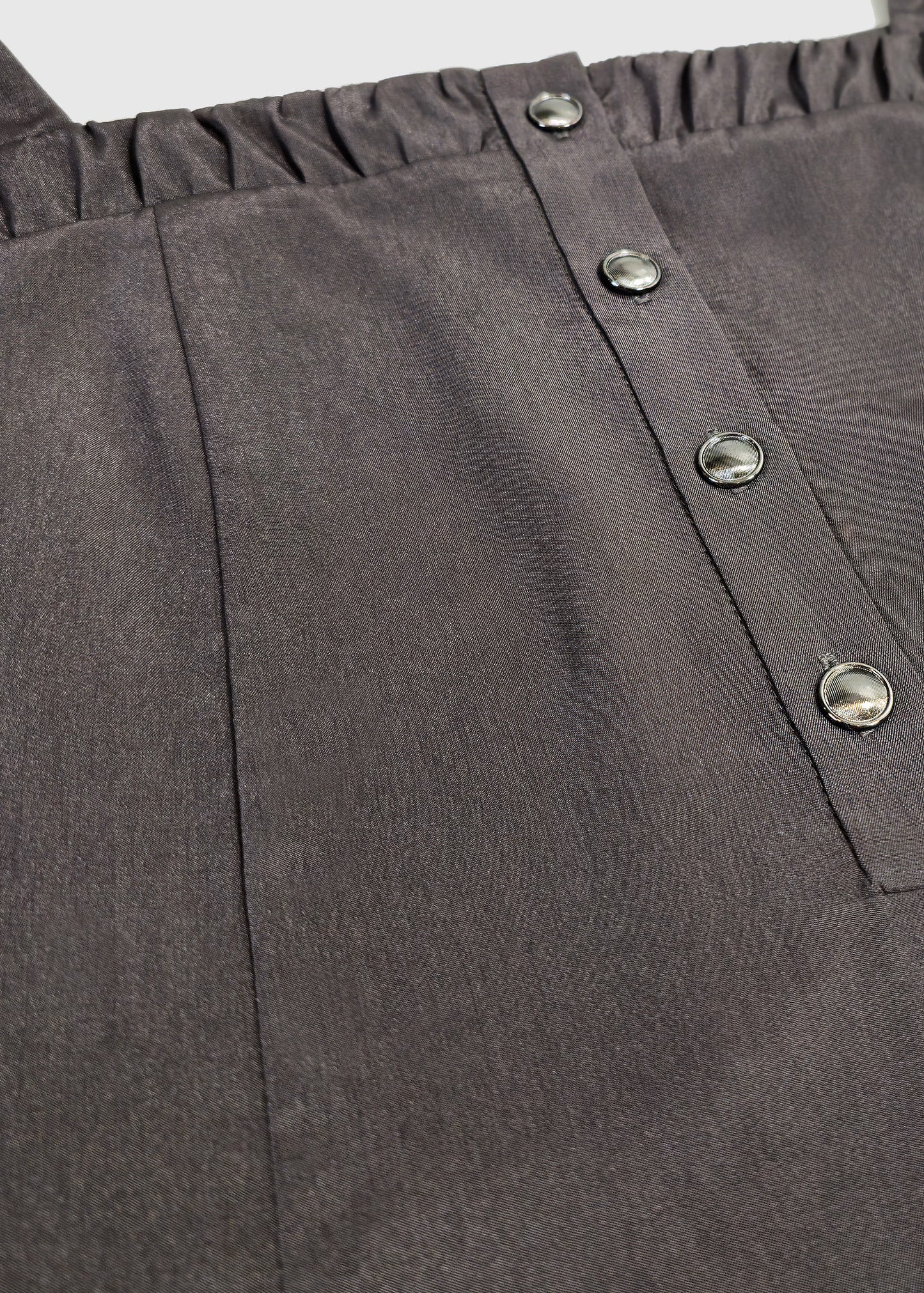 Satin Buttoned Square Neck Top
