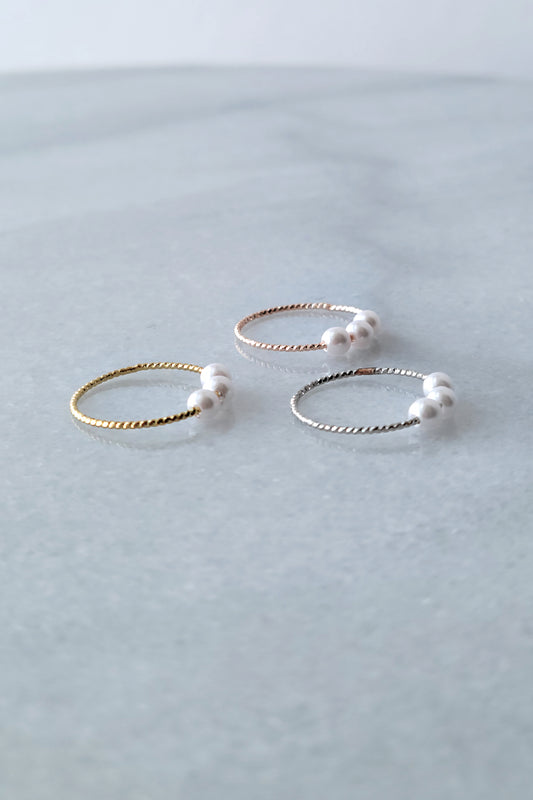Triple Pearl Ring