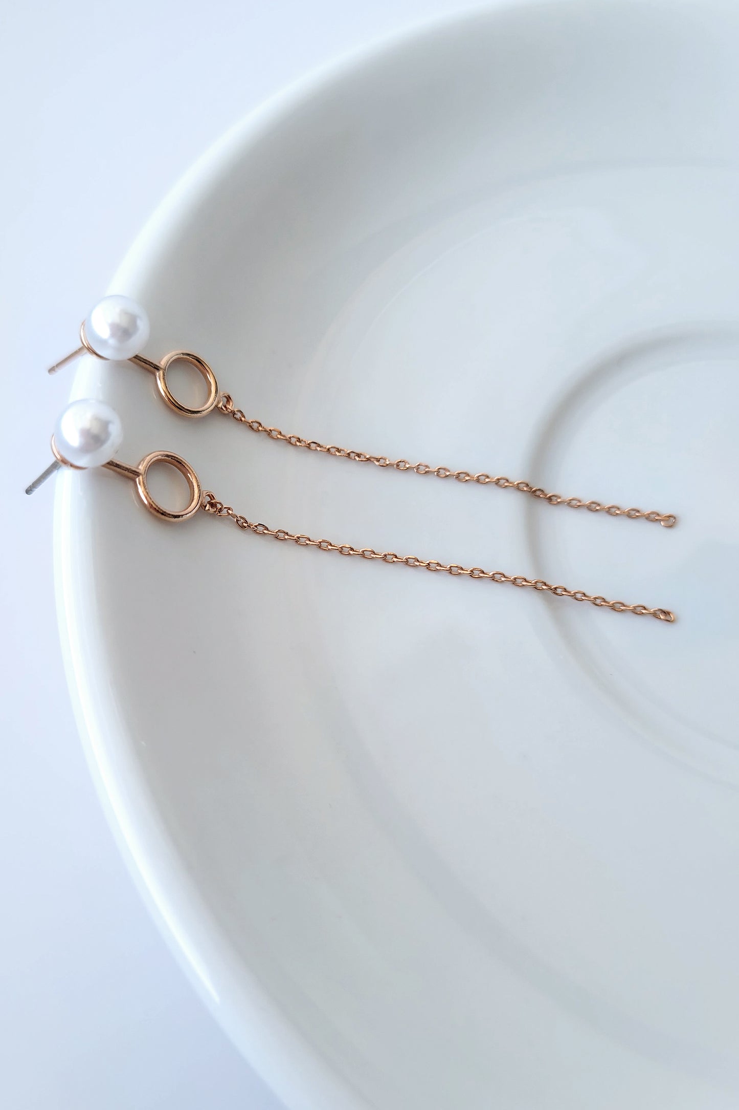Pearl Chain Drop Earrings