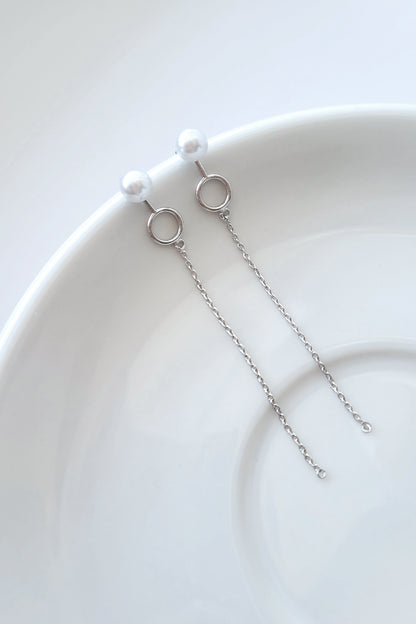 Pearl Chain Drop Earrings