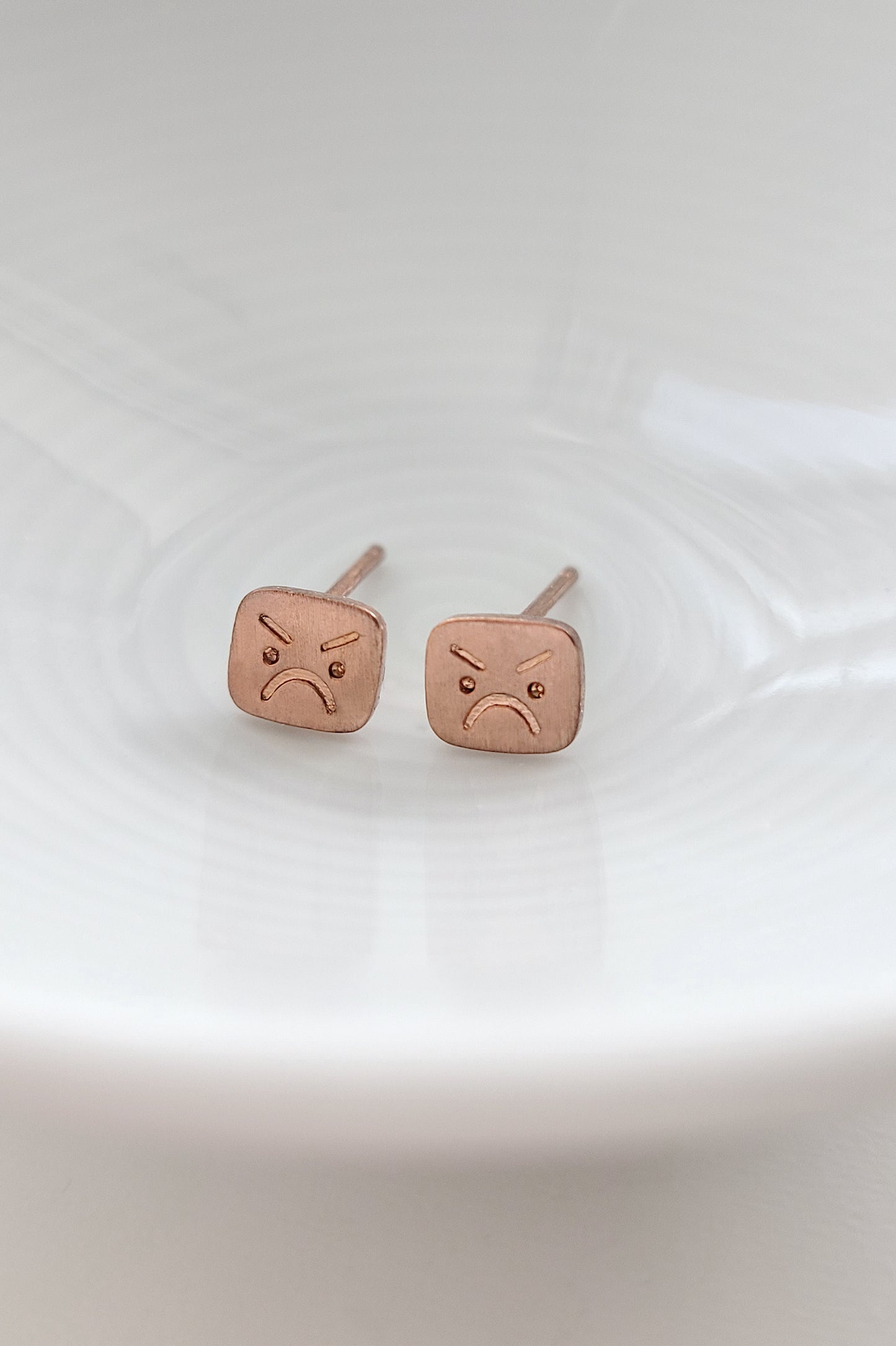 Mini Angry Face Studs