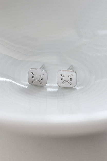 Mini Angry Face Studs
