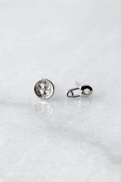Mini Safety Pin and Button Studs