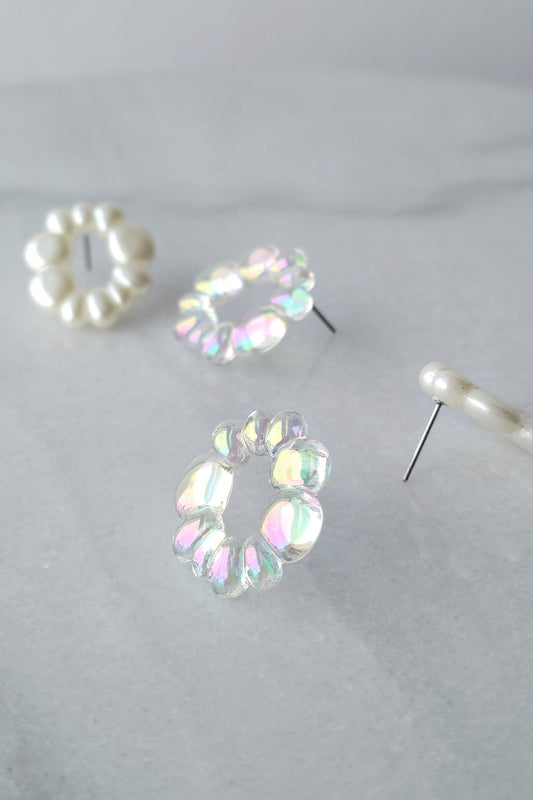 Boucles d'oreilles rondes à bulles