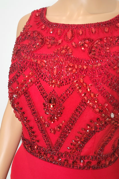 Beaded Bodice Sleeveless Gown
