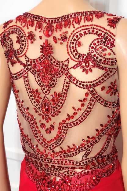 Beaded Bodice Sleeveless Gown