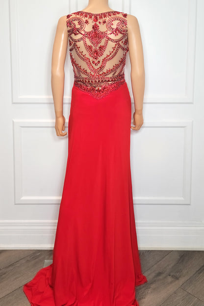 Beaded Bodice Sleeveless Gown