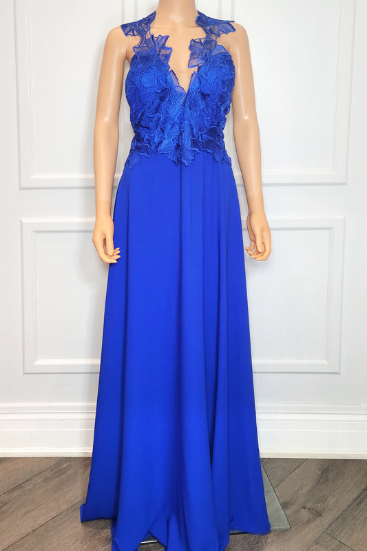 Robe à bretelles en dentelle fleurie