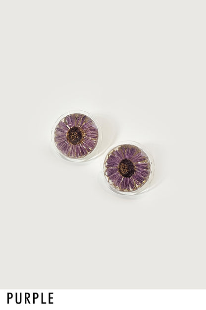 Dried Flower Resin Earrings