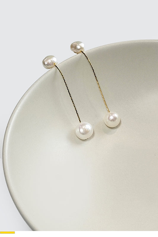 Double Freshwater Pearl Dop Earrings