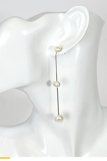 Triple Freshwater Pearl Drop Earrings