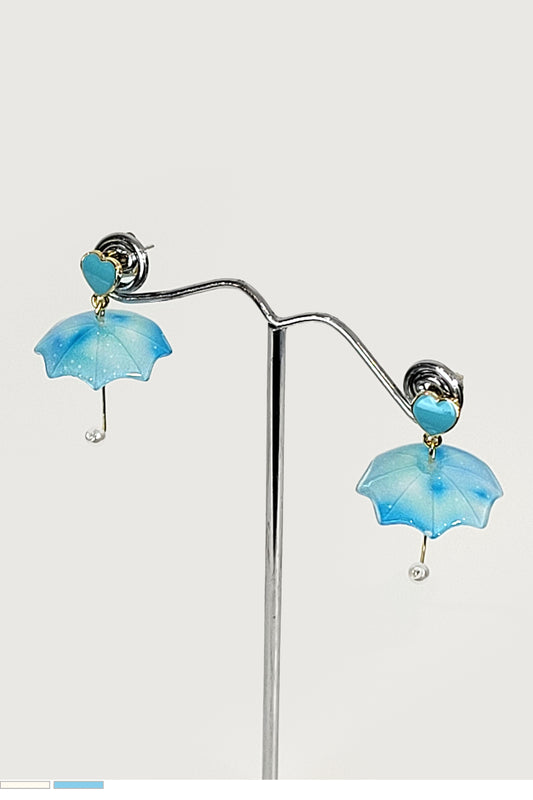 Boucles d'oreilles parapluie en résine