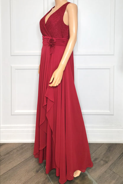 Ruffle Sequin Lace Gown