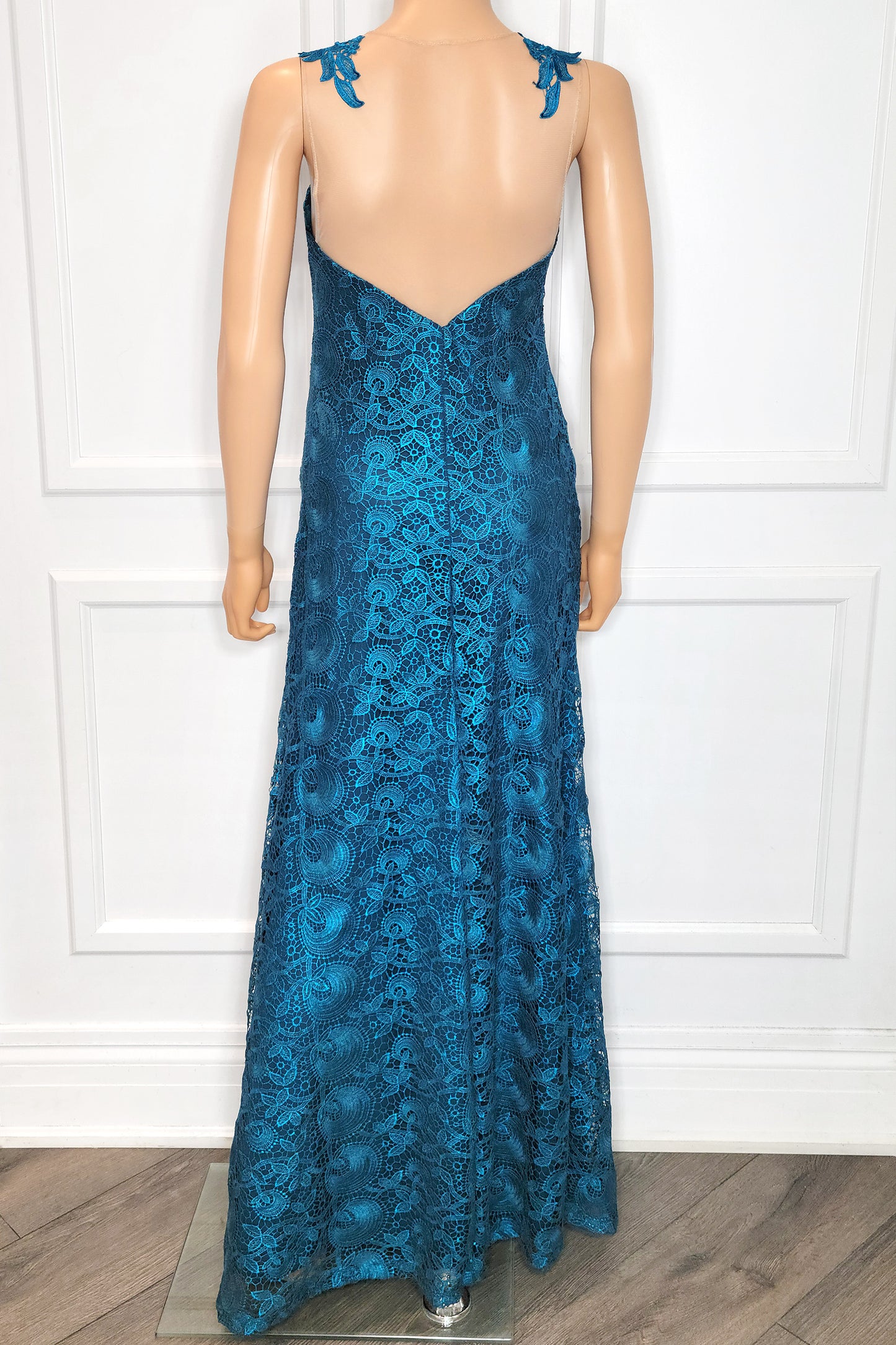 Lace Mesh Overlay Maxi Dress