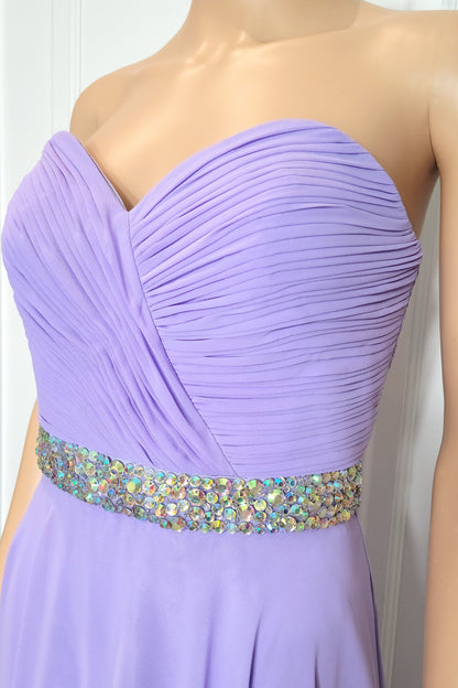 Lace-Up Back Strapless Gown with Shawl