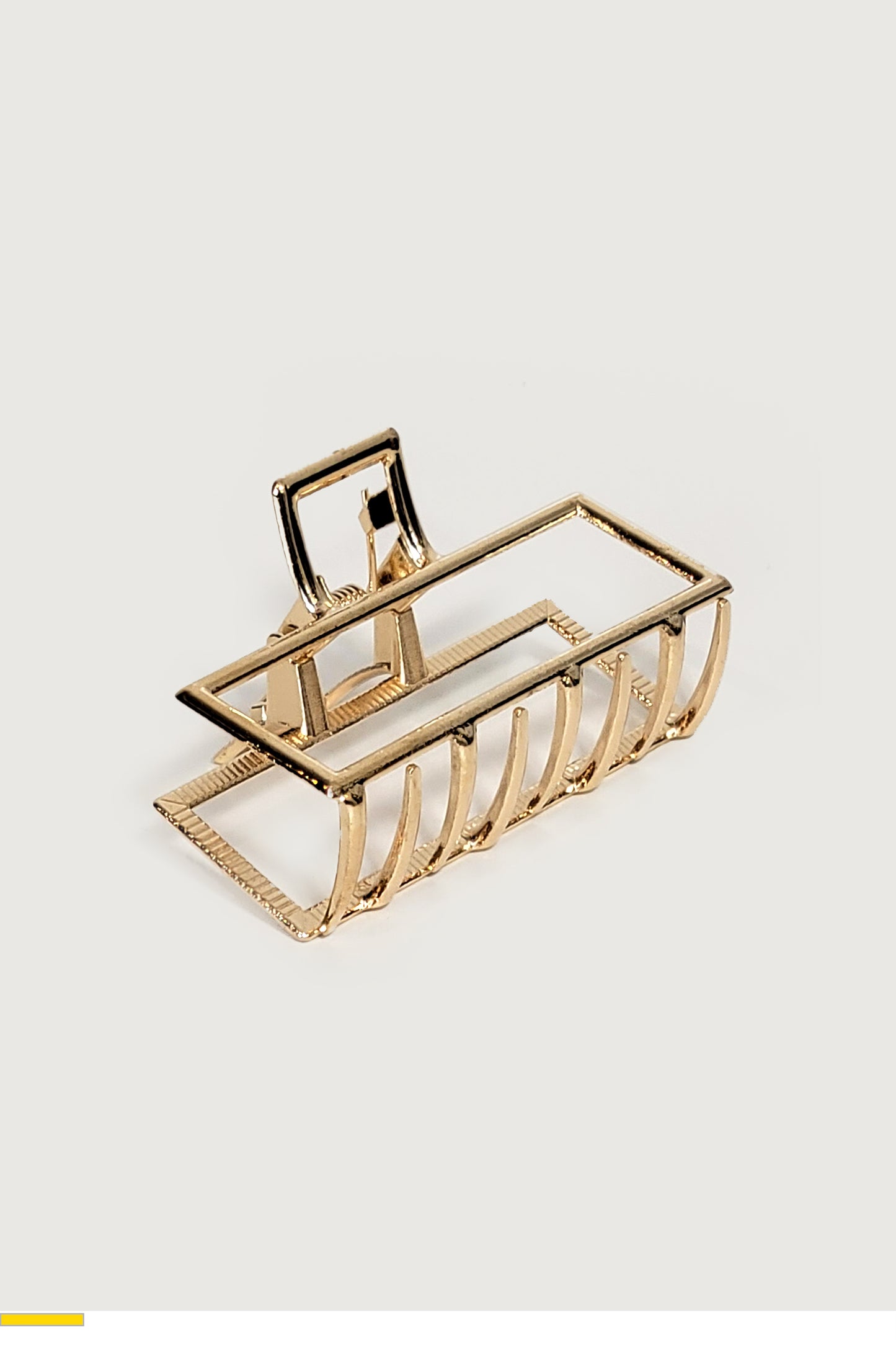 Glossy Gold Squared Hair Claw