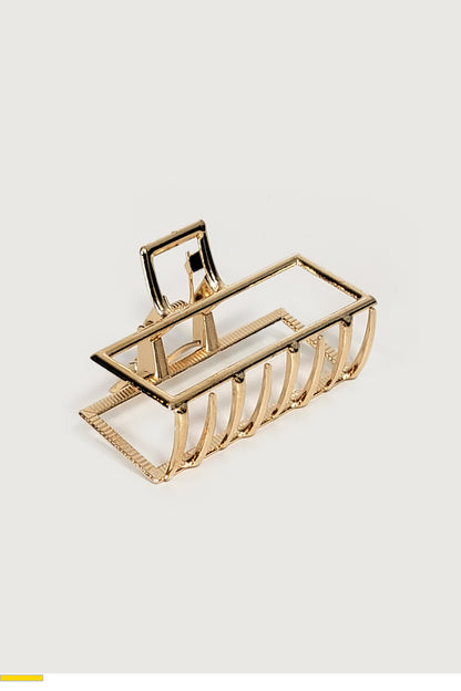 Glossy Gold Squared Hair Claw