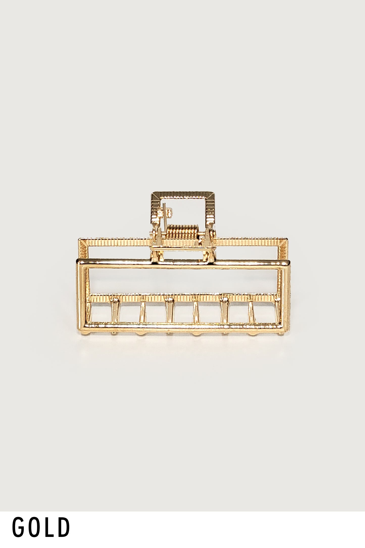 Glossy Gold Squared Hair Claw