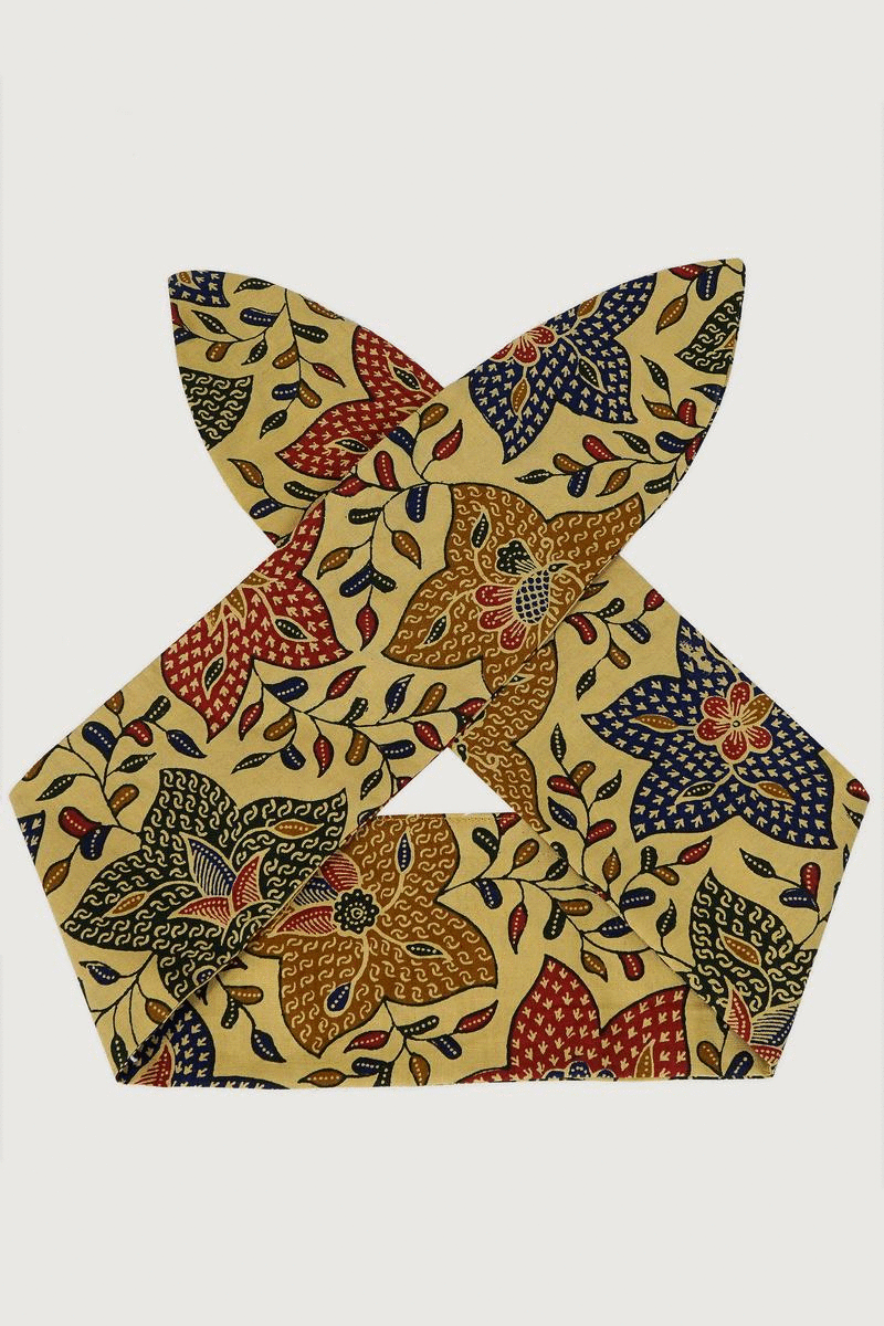 Oriental Floral Print Wide Headband