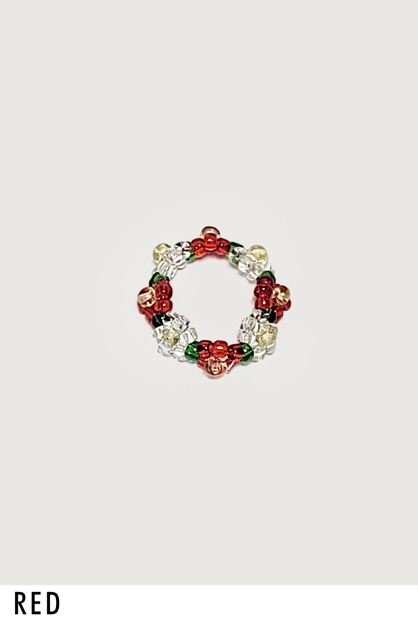 Anneau de perle de fleur élastiqué